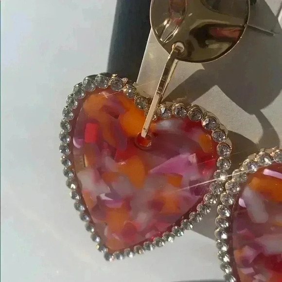 Heart Shaped Statement Earrings - Picture 4 of 6